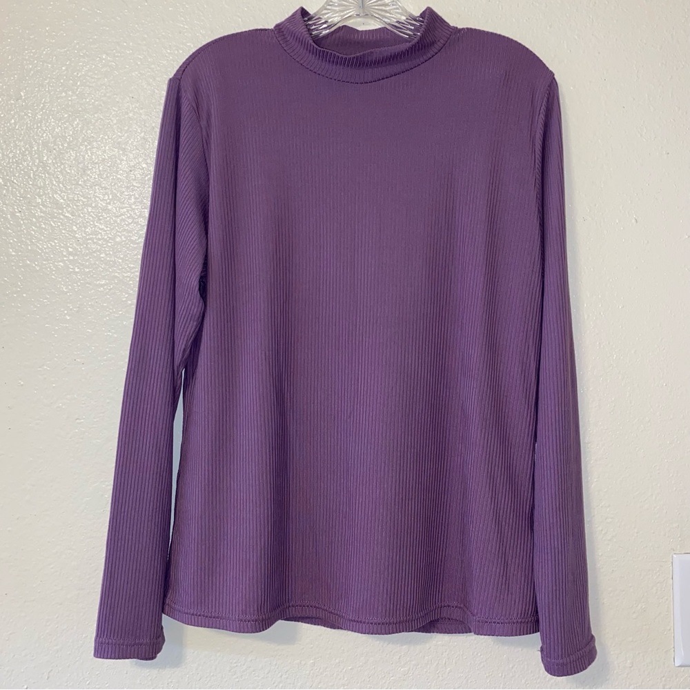 Cotton Candy Sweet Collection Purple Long sleeve Ribbed Top - 2X